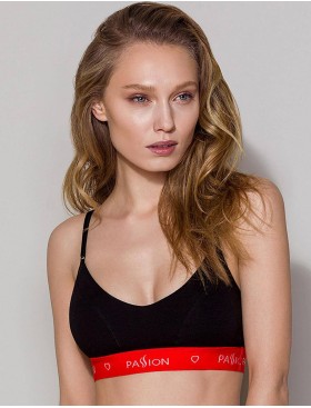 Хлопковый топ на тонких бретелях Passion PS009 TOP BLACK-RED, Цвет: черно-красный, Размеры: S