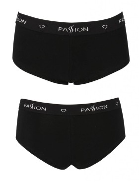 Хлопковые трусики-шорты Passion PS010 PANTIES BLACK, Цвет: черный, Размеры: S, изображение 4