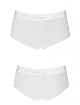 Хлопковые трусики-шорты Passion PS010 PANTIES WHITE, Цвет: белый, Размеры: S, изображение 3