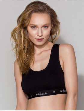 Хлопковый топ на широких лямках Passion PS010 TOP BLACK, Цвет: черный, Размеры: S