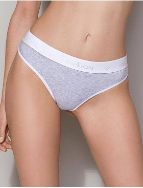 Хлопковые трусики-бразилиана Passion PS012 PANTIES GREY, Цвет: серый, Размеры: S