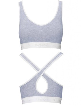 Хлопковый топ на широких бретелях Passion PS012 TOP GREY, Цвет: серый, Размеры: S, изображение 4