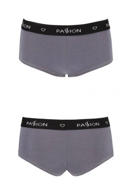 Хлопковые трусики-шорты Passion PS013 PANTIES DARK GREY, Цвет: серый, Размеры: S, изображение 4