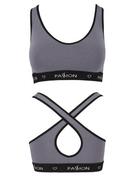 Хлопковый топ без косточек Passion PS013 TOP DARK GREY, Цвет: серый, Размеры: S, изображение 4