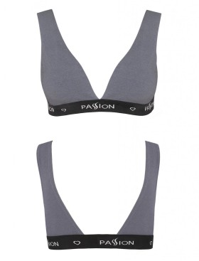 Хлопковый топ с открытой спиной Passion PS015 TOP DARK GREY, Цвет: темно-серый, Размеры: S, изображение 3