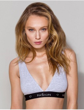 Хлопковый топ с открытой спиной Passion PS015 TOP GREY, Цвет: серый, Размеры: S