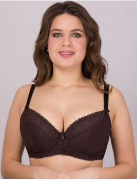 Бюстгальтер полумягкий Simona M 610 шоколад-сетка, Цвет: шоколад-сетка, Размеры: 75H, изображение 4