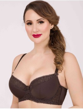 Бюстгальтер полумягкий Simona M 610 шоколад-сетка, Цвет: шоколад-сетка, Размеры: 75H, изображение 5