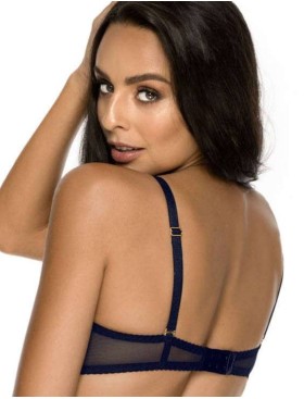 Бюстгальтер балконет пуш-ап MAT MEDISON M-3201-11 темно-синий с бежевым, Цвет: темно-синий, Размеры: 70D, изображение 3