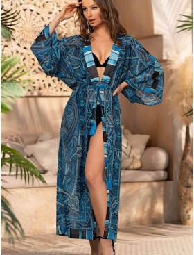 Длинная шифоновая туника Mia-Amore ATLANTIDA 7043, Цвет: синий, Размеры: L/XL, изображение 3