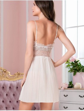 Сорочка из атласа шифона и кружева Mia-Amore SHARTRES 7024, Цвет: молочный, Размеры: XS, изображение 2