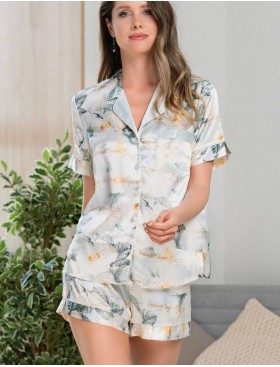 Атласная пижама с шортами Mia-Amore SOPHI 8848, Цвет: пудра, Размеры: XS