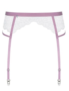 Кружевной пояс для чулок Obsessive LILYANNE GARTER, Цвет: белый, Размеры: L/XL, изображение 3