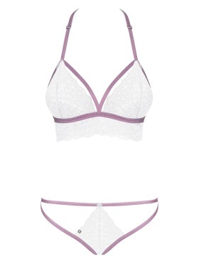 Сексуальный комплект Obsessive LILYANNE SET, Цвет: белый, Размеры: L/XL, изображение 3