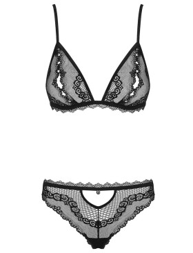Кружевной комплект Obsessive MILLAGRO SET, Цвет: черный, Размеры: L/XL, изображение 3