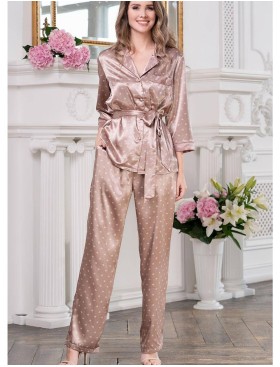 Атласный комплект-тройка Mia-Mella CLEVER 8946 бежевый, Цвет: бежевый, Размеры: M