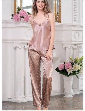 Атласный комплект-тройка Mia-Mella CLEVER 8946 бежевый, Цвет: бежевый, Размеры: M, изображение 2