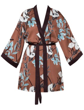 Атласный халат кимоно Nipplex HELADIA, Цвет: шоколад, Размеры: 2XL, изображение 3