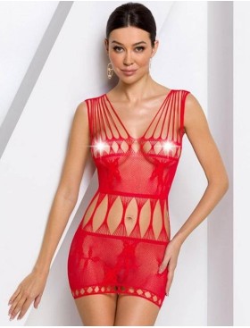 Эротическое платье сетка Passion BS 090 red, Цвет: красный, Размеры: S/M