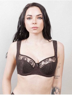 Бюстгальтер полумягкий с подкроем Lina A 6018 коричневый, Цвет: коричневый, Размеры: 80C, изображение 3