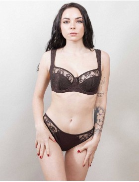 Бюстгальтер полумягкий с подкроем Lina A 6018 коричневый, Цвет: коричневый, Размеры: 80C, изображение 4