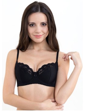 Бюстгальтер мягкий с подкроем Lina A 6021 черный, Цвет: черный, Размеры: 70F, изображение 5