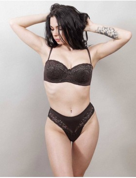 Бюстгальтер балконет анжелика Lina A 6035 коричневый, Цвет: коричневый, Размеры: 85E, изображение 6