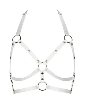 Эротическая портупея на грудь Obsessive A759, Цвет: белый, Размеры: S/M/L, изображение 3