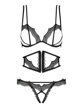 Сексуальный комплект с поясом Obsessive BRAVELLE SET, Цвет: черный, Размеры: L/XL, изображение 3