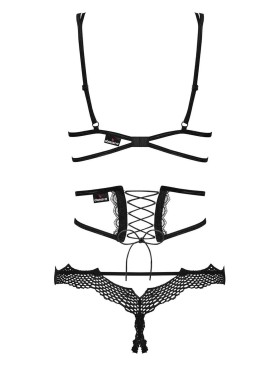Сексуальный комплект с поясом Obsessive BRAVELLE SET, Цвет: черный, Размеры: L/XL, изображение 4