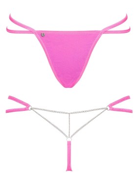 Трусики стринги Obsessive CHAINTY, Цвет: розовый, Размеры: L/XL, изображение 3