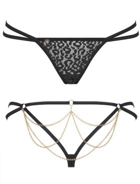 Трусики стринги Obsessive PANTHERIA, Цвет: черный, Размеры: S/M, изображение 3