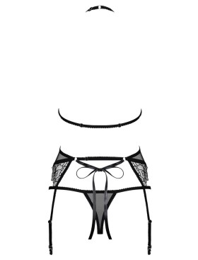 Сексуальный комплект с поясом Obsessive UNIQUELLA SET, Цвет: черный, Размеры: S/M, изображение 4