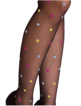 Колготки в яркий горох Gabriella 290 JOY чёрный, Цвет: чёрный, Размеры: 2