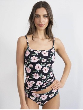 Бесшовные трусы бразилиана Julimex HIBISCUS TANGA, Цвет: черный/розовый, Размеры: S, изображение 3