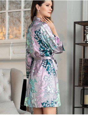 Атласный халат кимоно Mia-Amore GEOMETRY 7003, Цвет: мульти, Размеры: S/M, изображение 2