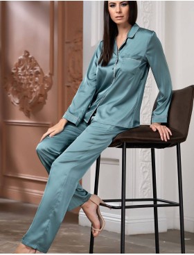 Атласный пижамный комплект Mia-Mella JULIA 8736 изумруд, Цвет: изумруд, Размеры: L, изображение 3
