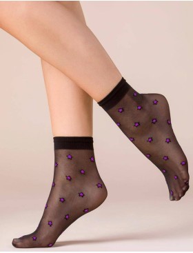 Носки Gabriella 529 STARS чёрный/фиолетовый, Цвет: чёрный/фиолетовый, Размеры: UN