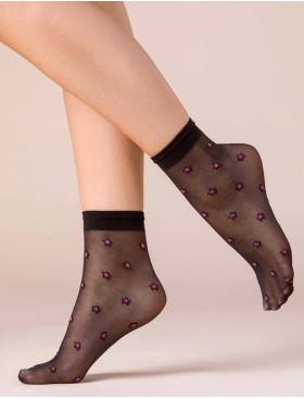 Носки Gabriella 529 STARS чёрный/розовый, Цвет: чёрный/розовый, Размеры: UN