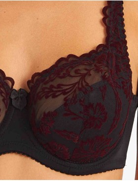 Бюстгальтер полумягкий с флок напылением Simona M 900 бархат бордо, Цвет: бархат бордо, Размеры: 75H, изображение 5