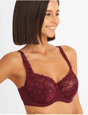 Бюстгальтер полумягкий Simona M 900 бордо, Цвет: бордо, Размеры: 75H, изображение 4