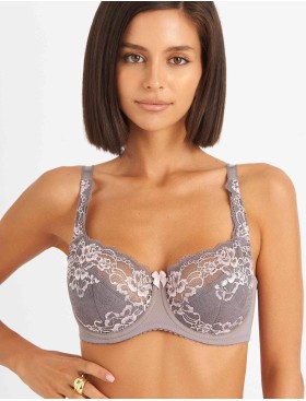 Бюстгальтер полумягкий биколор Simona M 900 серо-розовый, Цвет: серо-розовый, Размеры: 80F, изображение 5