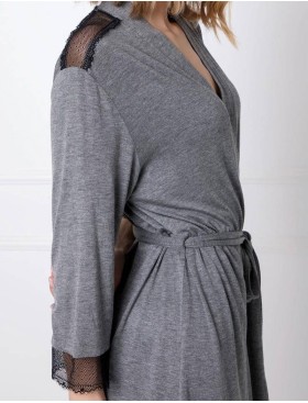Легкий халат из вискозы Aruelle CAMILLA, Цвет: серый, Размеры: XS, изображение 3
