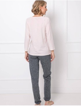 Хлопковая пижама с брюками Aruelle DEBBIE, Цвет: розовый/графит, Размеры: XS, изображение 3