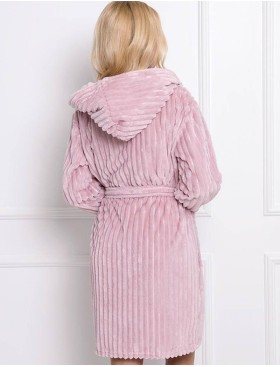 Теплый халат с капюшоном Aruelle PALOMA, Цвет: розовый, Размеры: XS, изображение 2