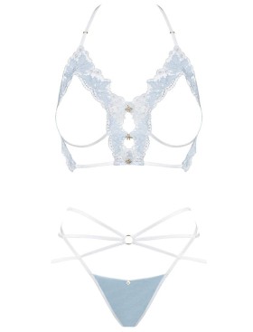 Откровенный комплект Obsessive DEILANA SET, Цвет: голубой, Размеры: L/XL, изображение 3