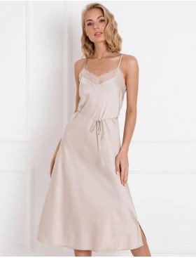 Атласная сорочка на тонких бретелях Aruelle JOSEPHINE, Цвет: бежевый, Размеры: XS