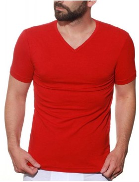 Футболка с треугольным вырезом Jolidon M17BL red, Цвет: red (красный), Размеры: XL, изображение 3