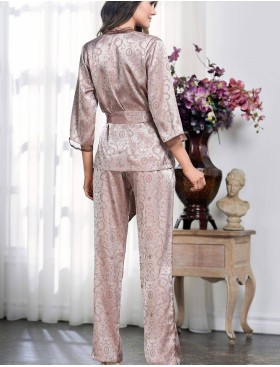 Атласный комплект тройка с брюками Mia-Amore MARGARET 8975, Цвет: капучино, Размеры: L, изображение 3