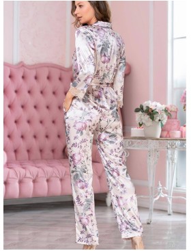 Шелковая пижама с брюками Mia-Amore MIRACLE 3518, Цвет: жемчужно-розовый, Размеры: S, изображение 2